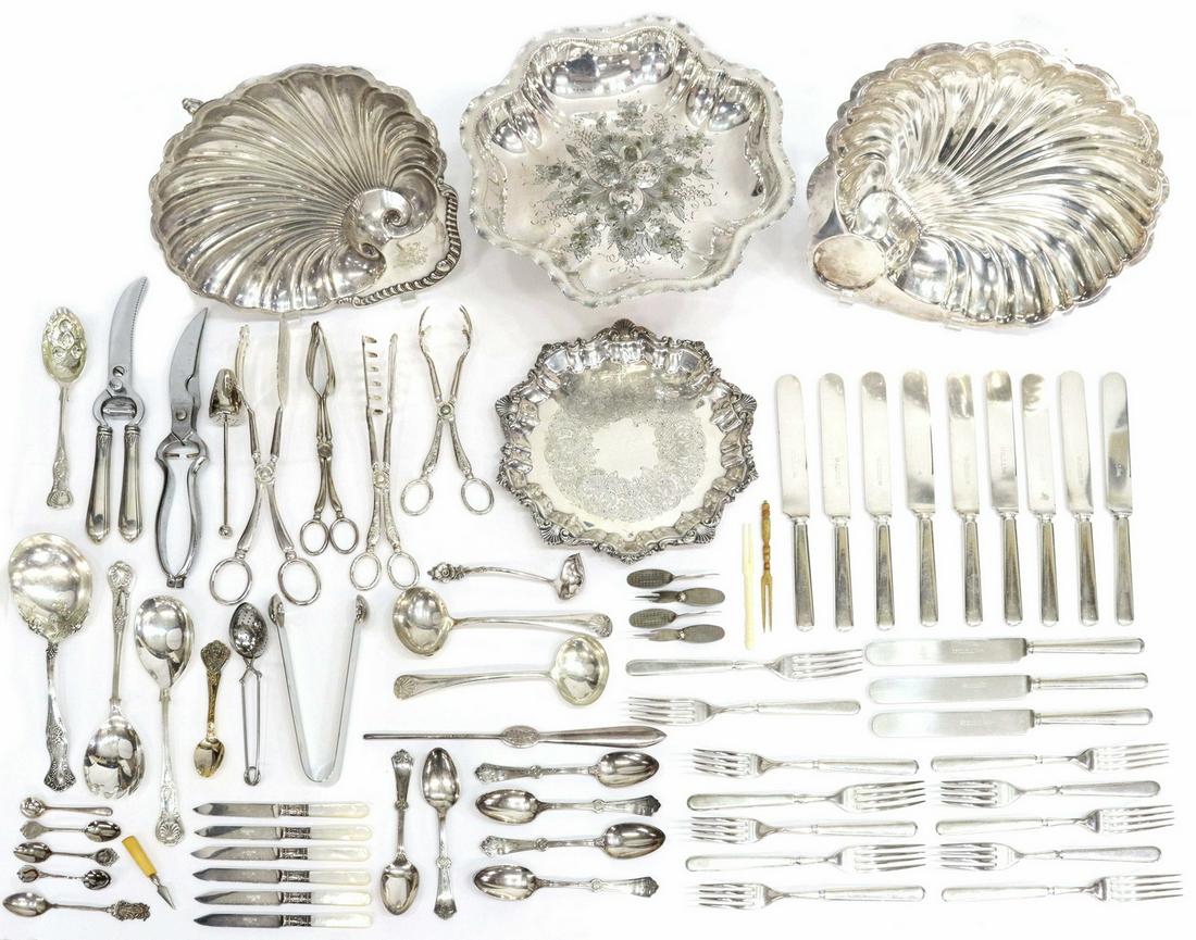 (LOT) COLLECTION OF SILVERPLATE TABLE & FLATWARE (1 of 1)