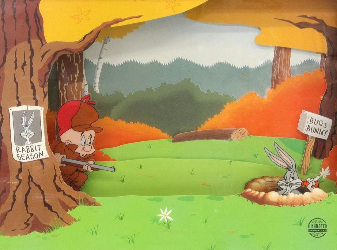 WARNER BROS. ANIMATED ANIMATIONS, BUGS BUNNY/ELMER (1 of 4)