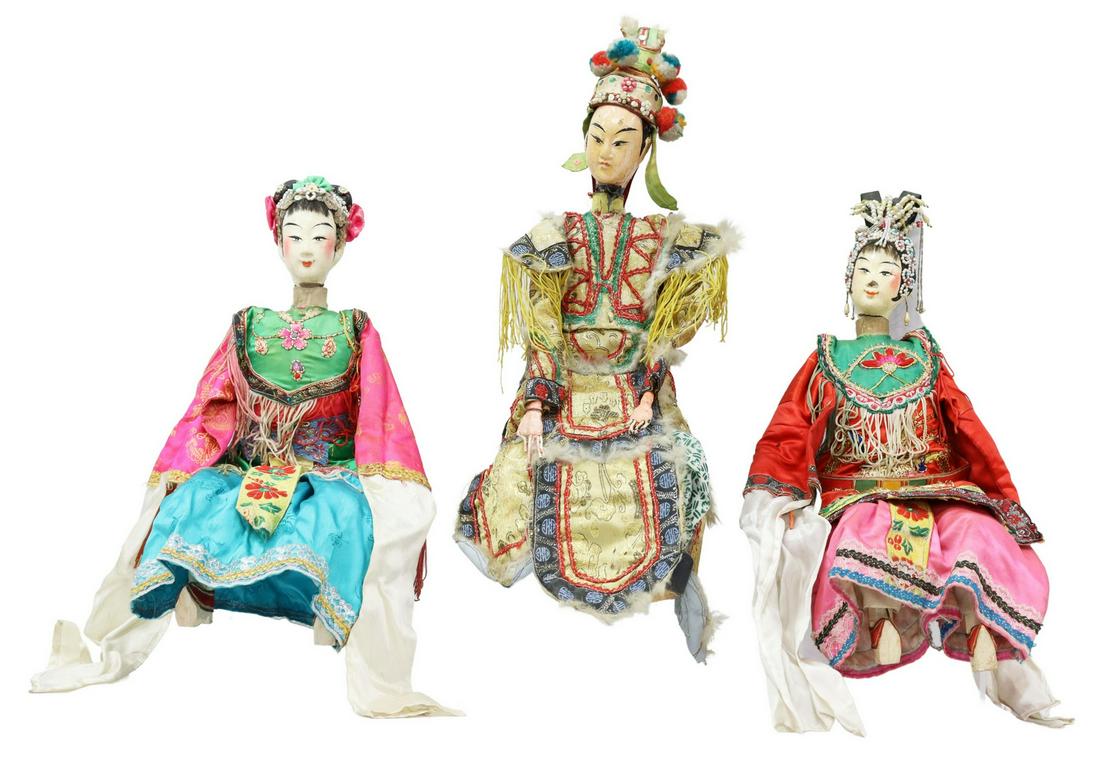 (3) COSTUMED CHINESE OPERA PUPPET DOLLS (1 of 3)