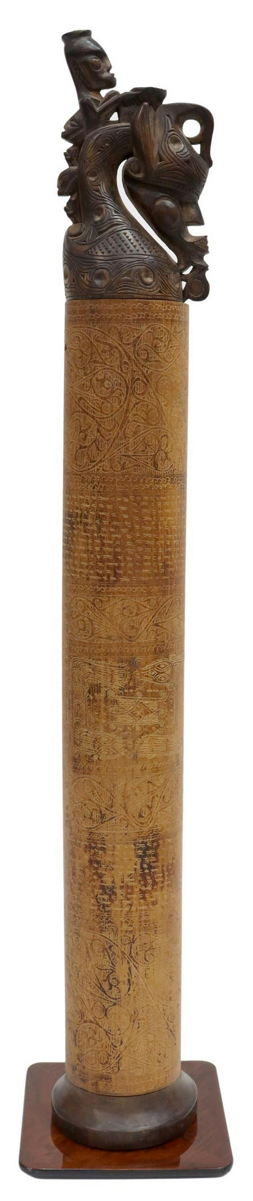 SUMATRAN BATAK CARVED WOOD & BAMBOO CONTAINER (1 of 8)