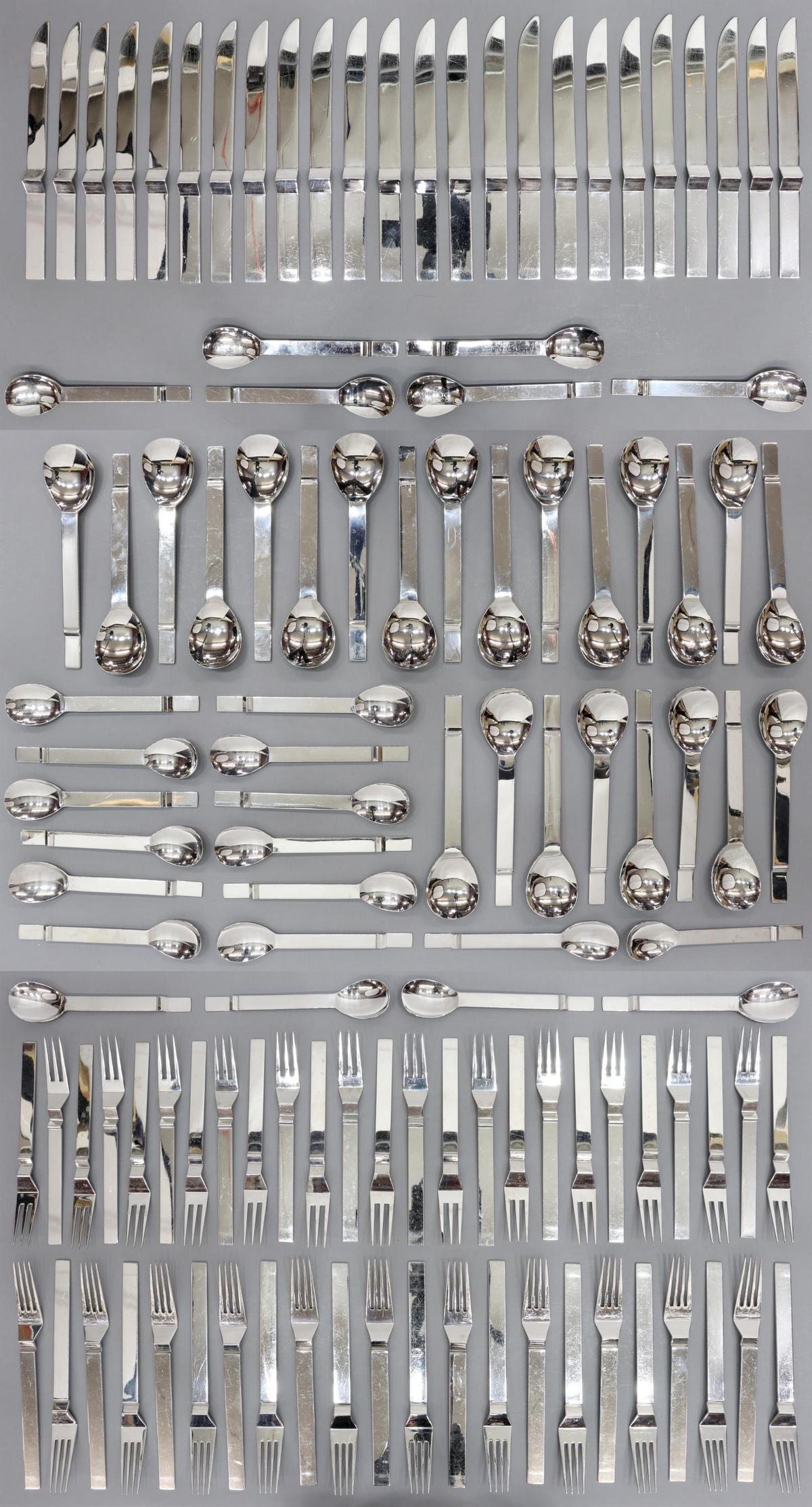 (119) PATINO WOLF MODERNIST STAINLESS FLATWARE (1 of 3)