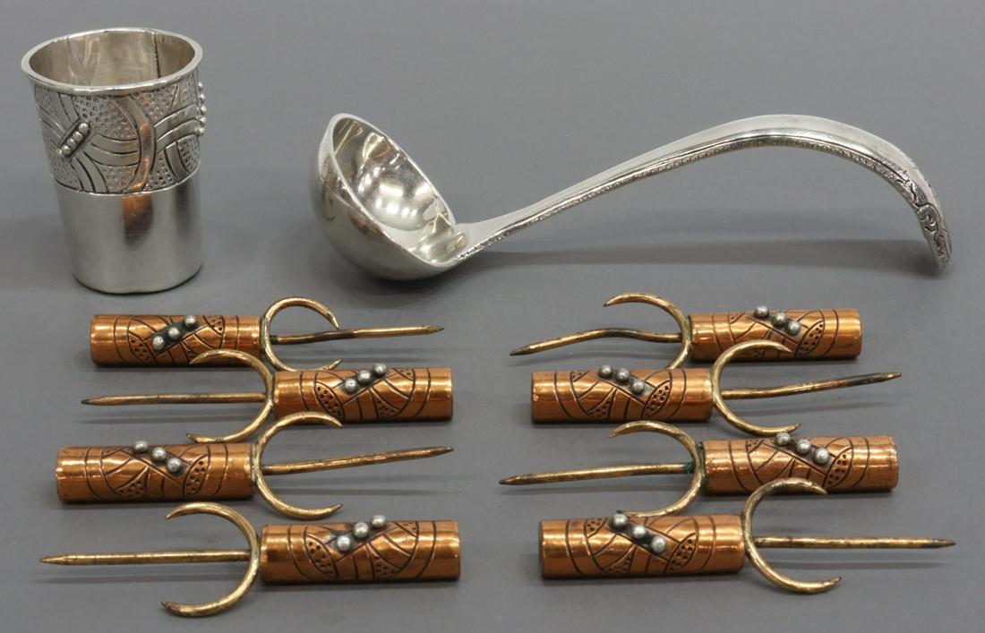 (10) MEXICO MODERNIST STERLING & COPPER TABLEWARE (1 of 3)