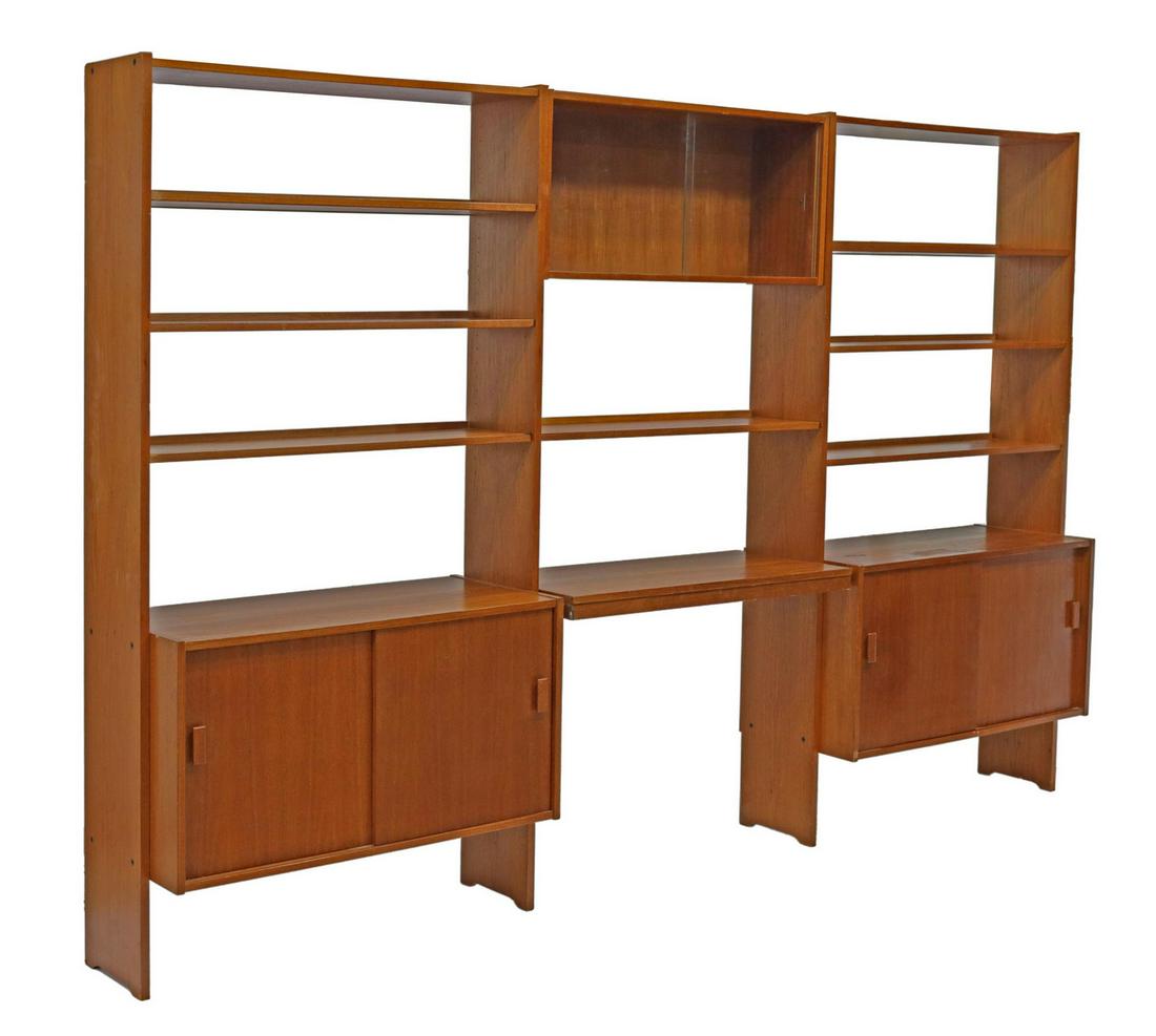 DANISH MID-CENTURY MODERN TEAKWOOD WALL UNIT (1 of 3)