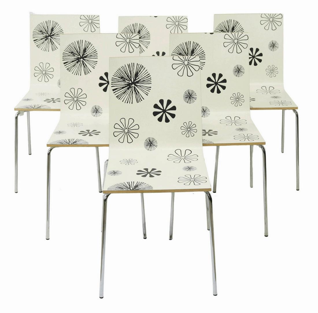 (6) DANISH MODERN BENTWOOD STACKING CHAIRS (1 of 3)