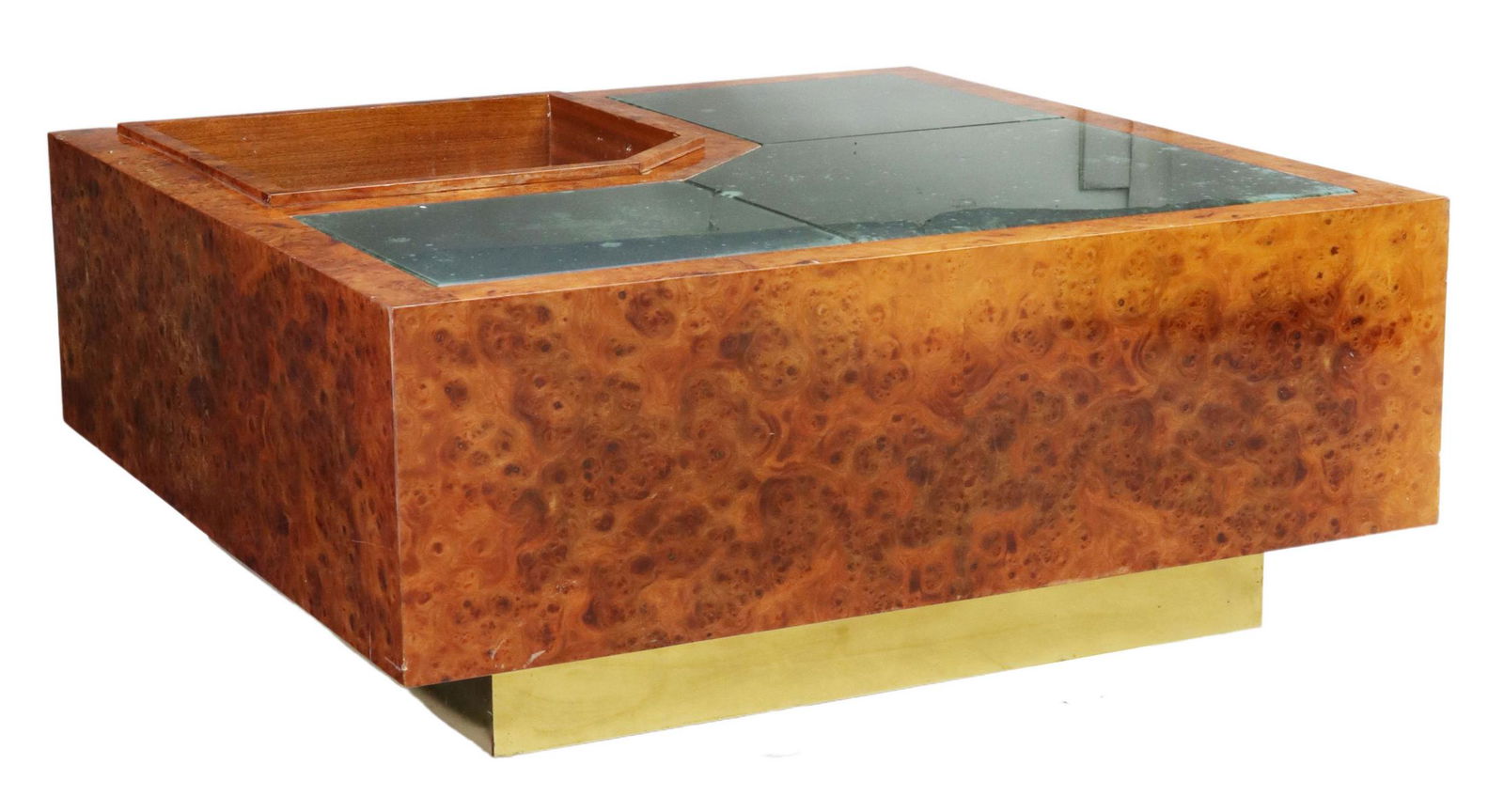 WILLY RIZZO STYLE MODERN BURL AMBOYNA COFFEE TABLE (1 of 4)