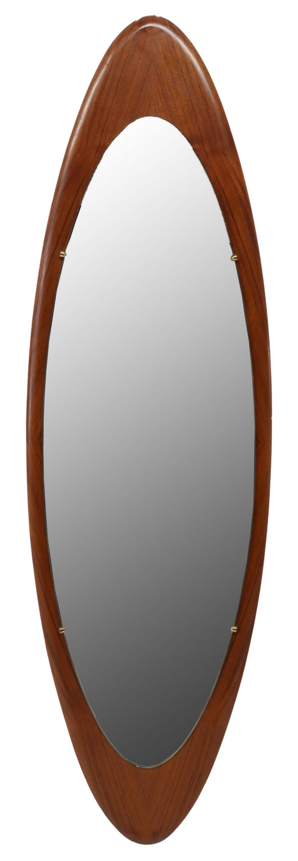 ITALIAN MID-CENTURY MODERN TEAK WALL MIRROR (1 of 3)