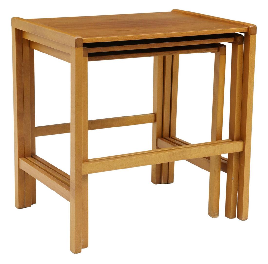 (3) DANISH MID-CENTURY MODERN TEAK NESTING TABLES (1 of 5)