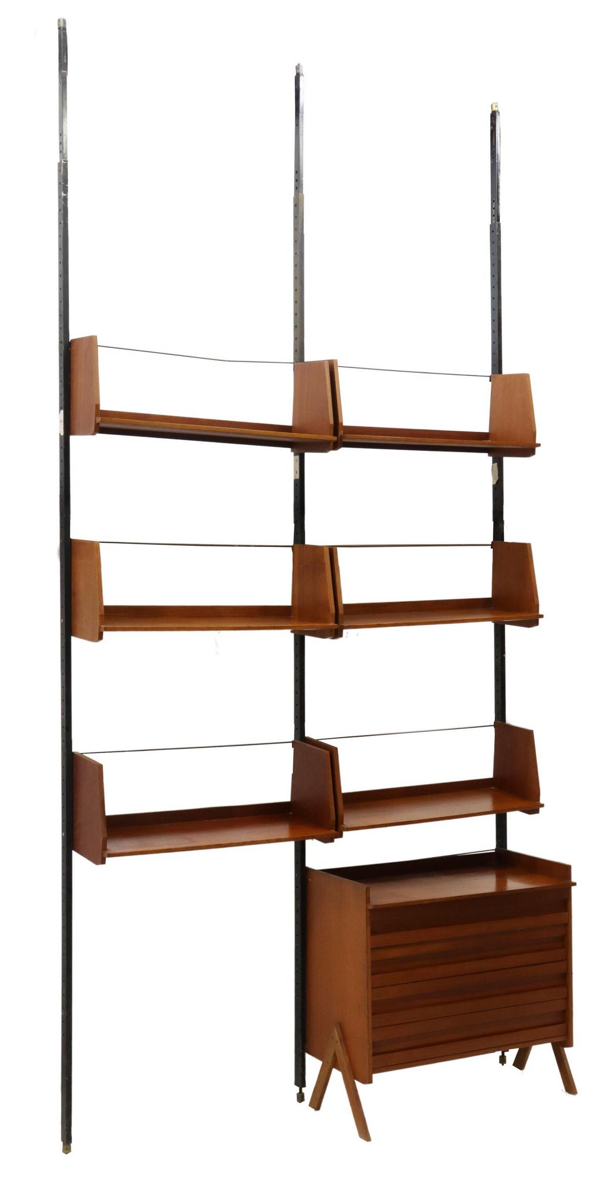 ITALIAN MID-CENTURY MODERN TEAK TWO-UNIT BOOKCASE (1 of 3)