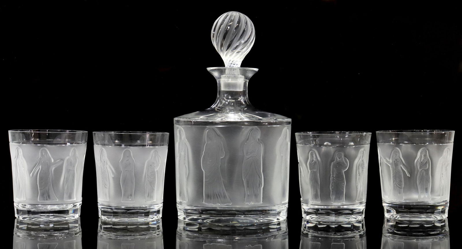 (5) LALIQUE 'FEMMES ANTIQUES' DECANTER & TUMBLERS (1 of 4)