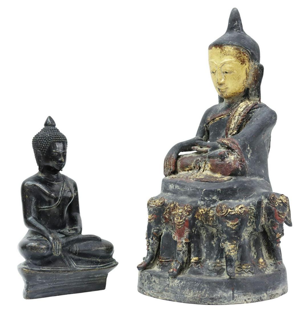 (2) BHUMISPARSA MUDRA MEDITATION BUDDHA STATUES (1 of 4)