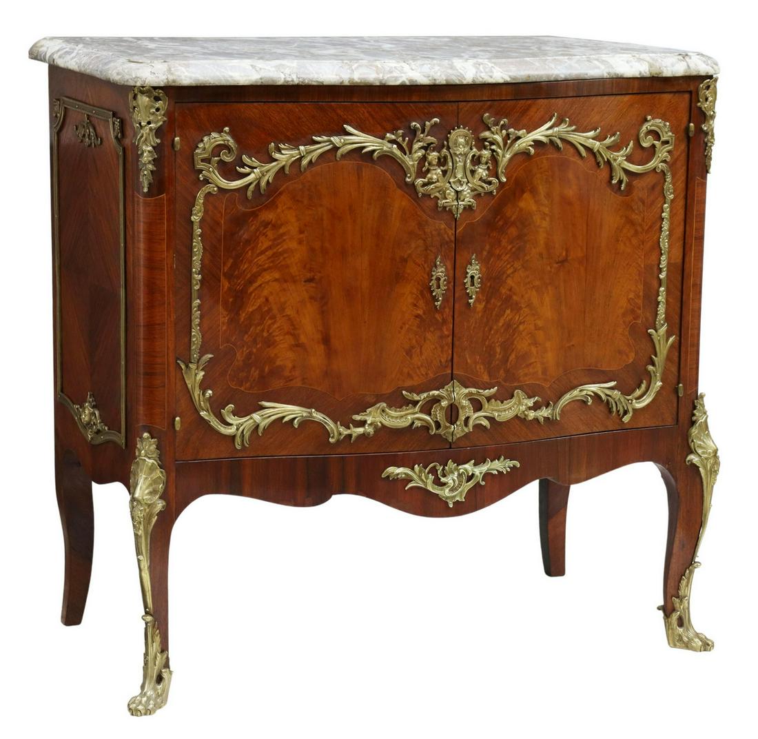 FRENCH LOUIS XV STYLE MARBLE-TOP ORMOLU SIDEBOARD (1 of 5)