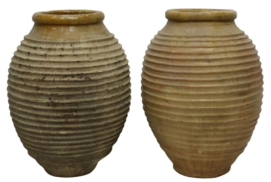 (2) LARGE GREEK TERRACOTTA OLIVE JARS, 33"H (1 of 3)