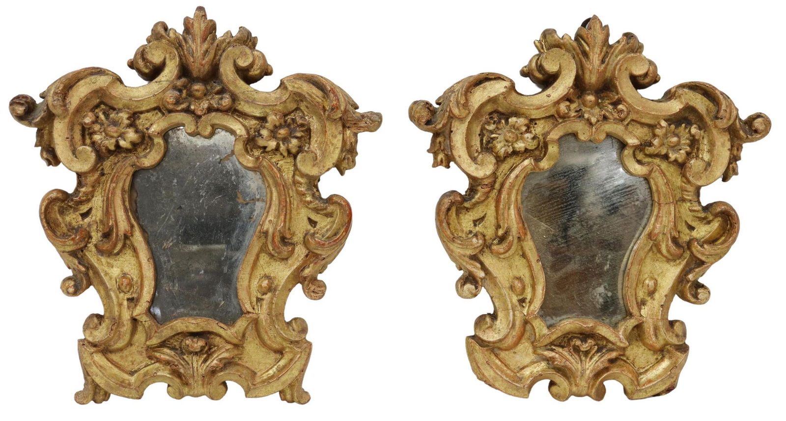 (2) DIMINUTIVE ITALIAN FLORENTINE GILTWOOD MIRRORS (1 of 2)