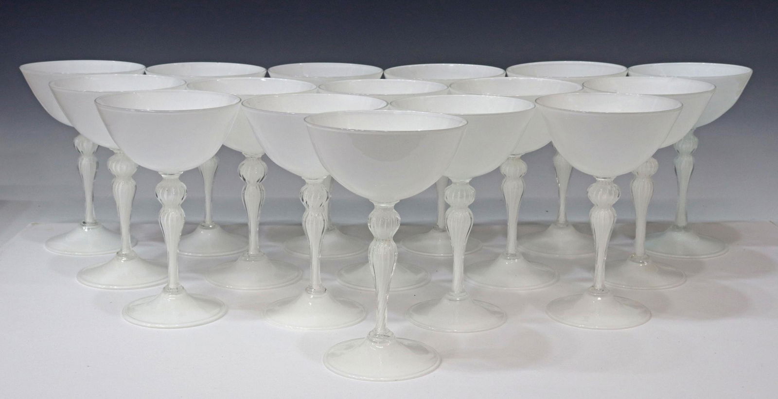 (16) ITALIAN MURANO CASED GLASS STEMWARE (1 of 4)