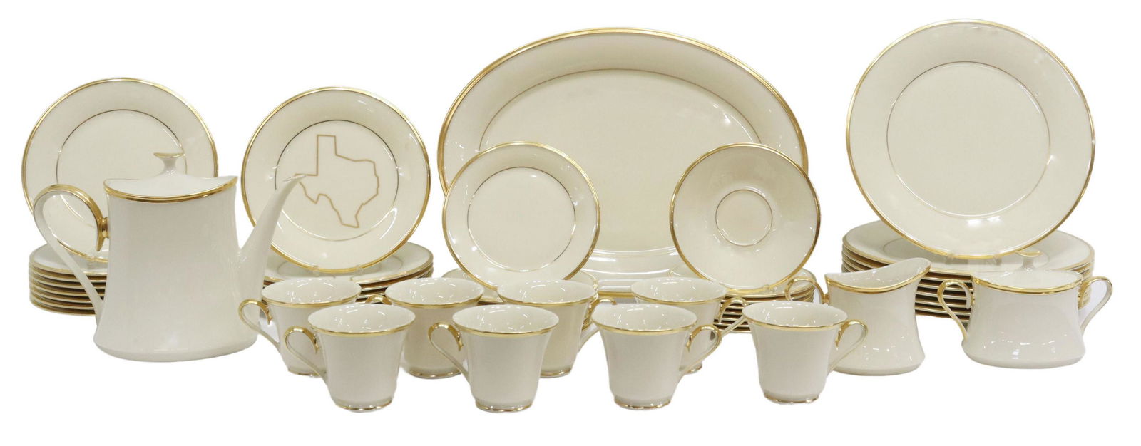 (50) LENOX 'ETERNAL' GOLD TRIMMED DINNER SERVICE (1 of 8)
