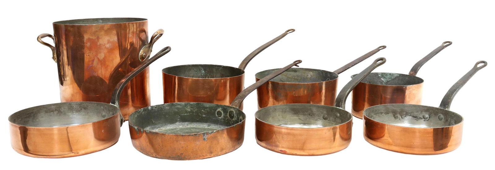 (8) FRENCH COPPER STOCK POT & GRADUATED SAUCEPANS (1 of 7)