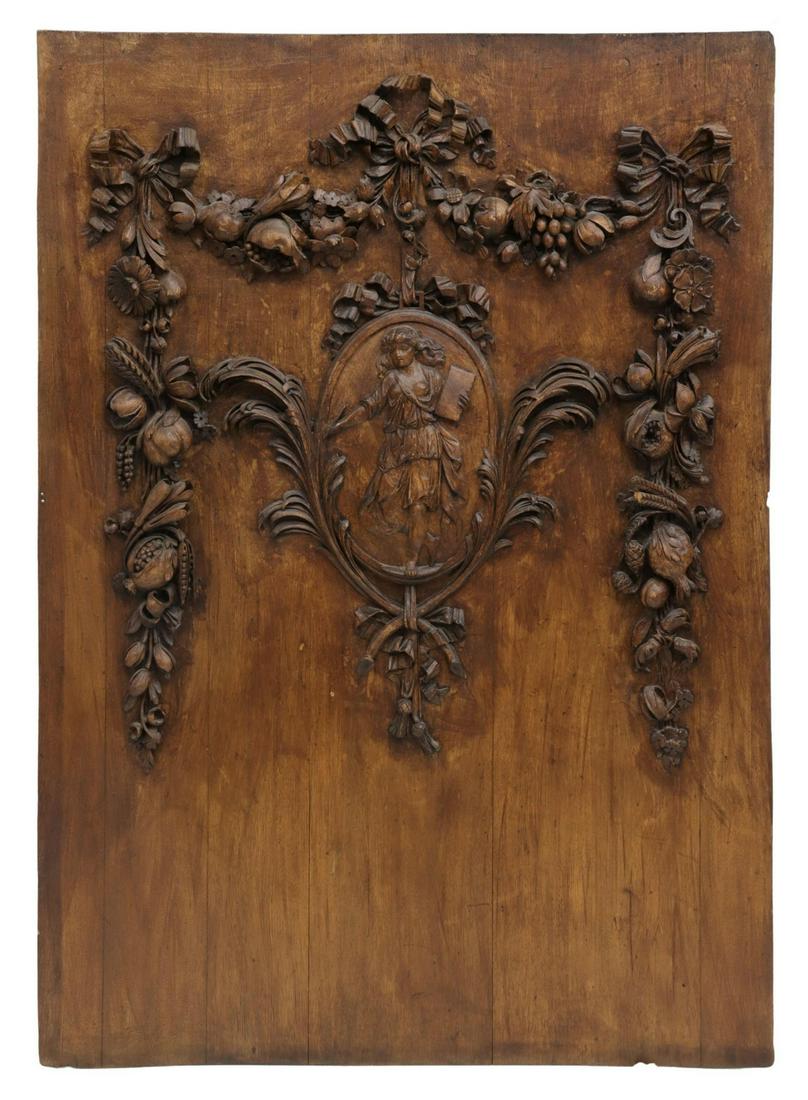 NEOCLASSICAL CARVED OAK ARCHITECTURAL WALL PANEL (1 of 3)