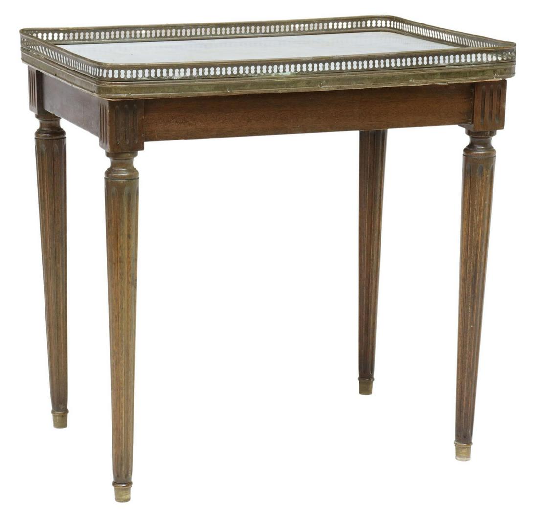 LOUIS XVI STYLE MARBLE-TOP MAHOGANY SIDE TABLE (1 of 4)