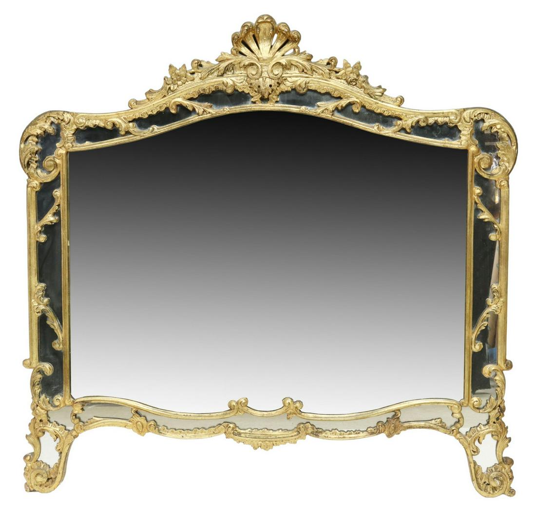ITALIAN LOUIS XV STYLE GILTWOOD MIRROR, 44" X 45" (1 of 3)
