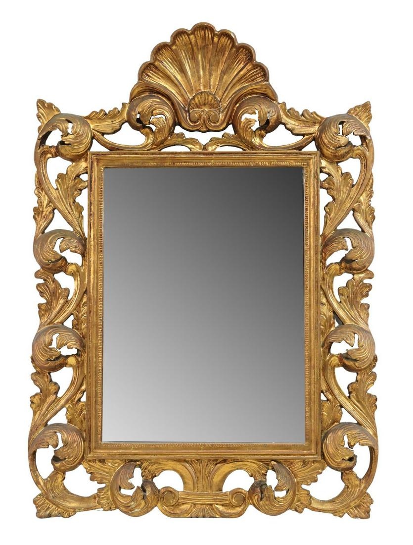 ITALIAN BAROQUE STYLE GILTWOOD WALL MIRROR (1 of 3)