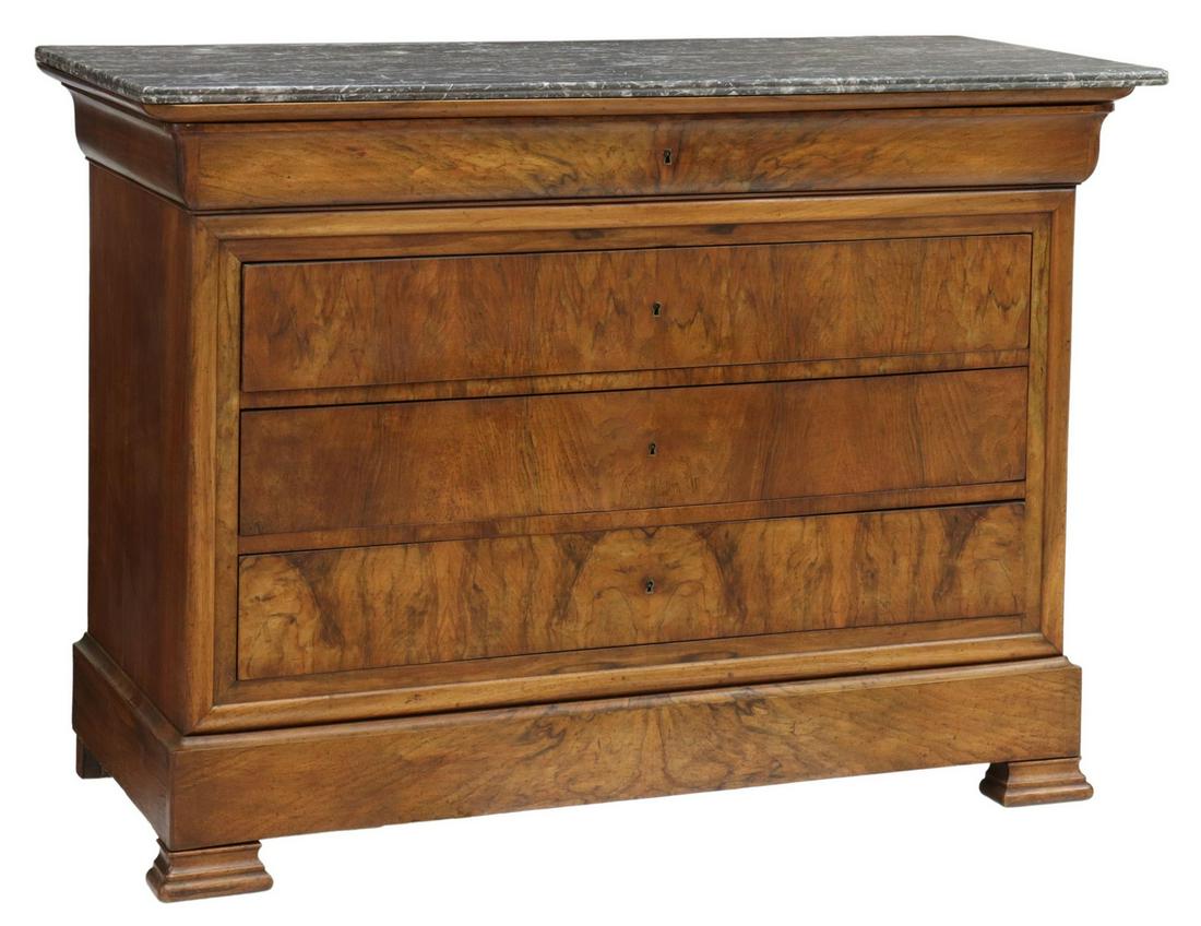 FRENCH LOUIS PHILIPPE PERIOD MARBLE-TOP COMMODE (1 of 5)