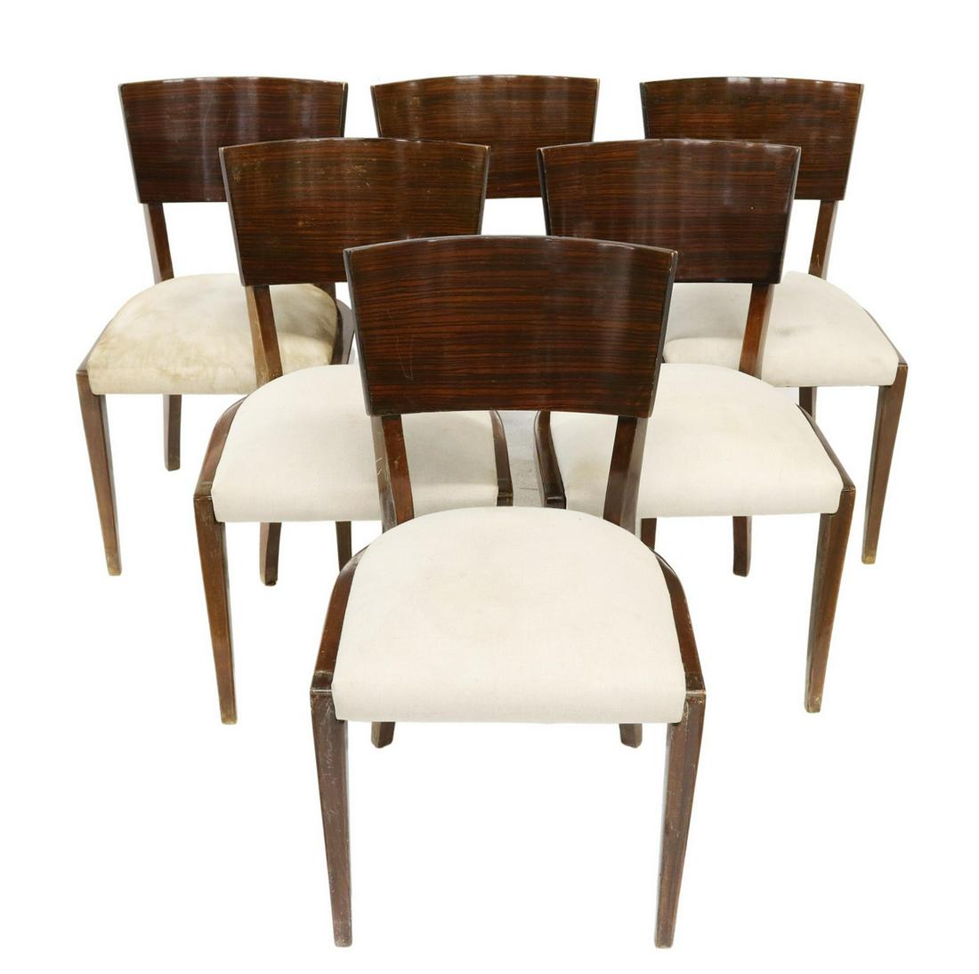 (6) FRENCH ART DECO ROSEWOOD DINING CHAIRS (1 of 3)
