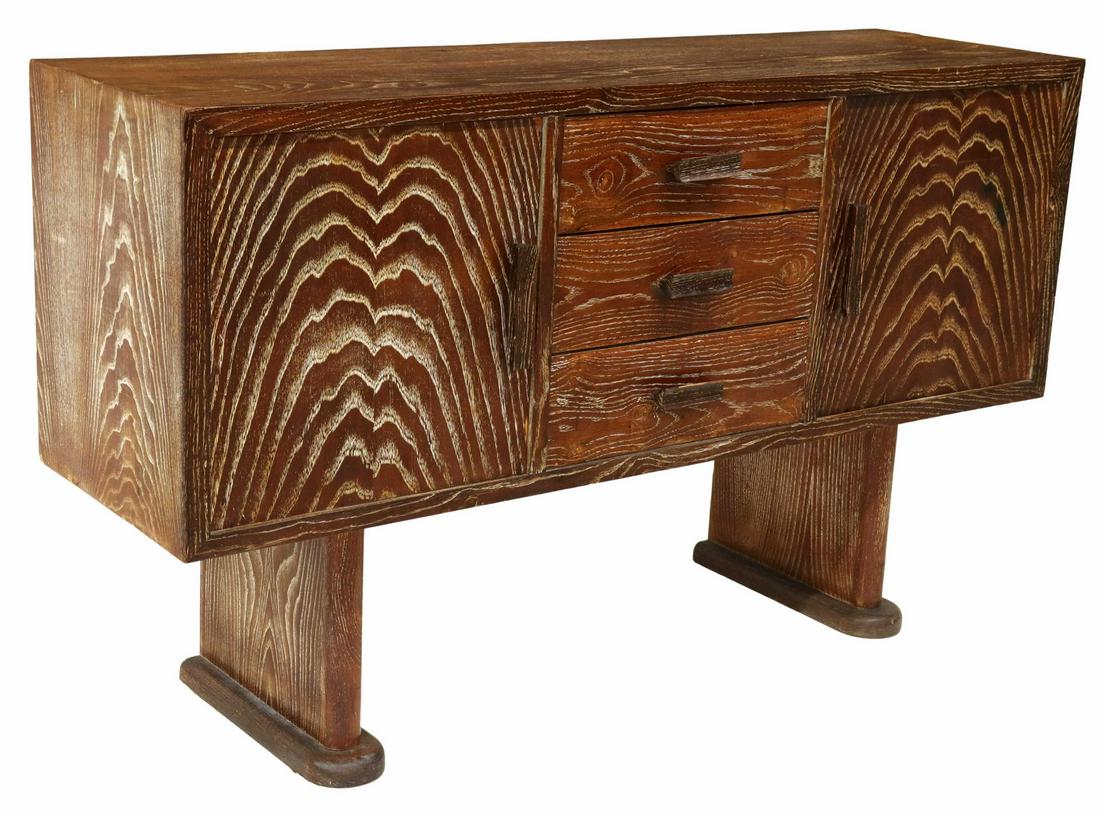 FRENCH ART DECO CERUSED OAK SIDEBOARD (1 of 6)