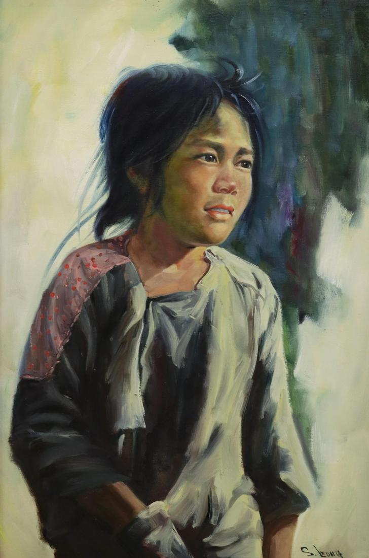 S. LEONG OIL PAINTING PORTRAIT OF A CHILD (1 of 4)