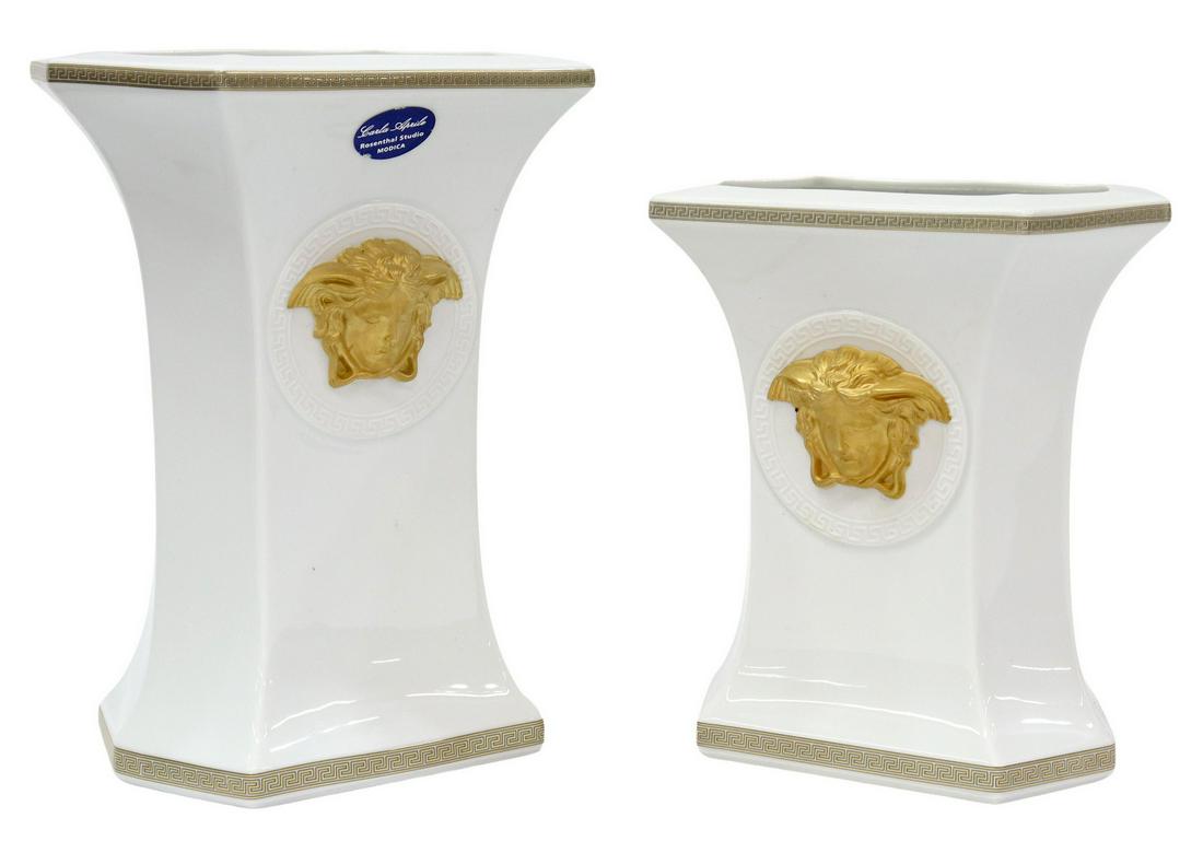 (2) ROSENTHAL VERSACE 'GORGONA' PORCELAIN VASES (1 of 4)