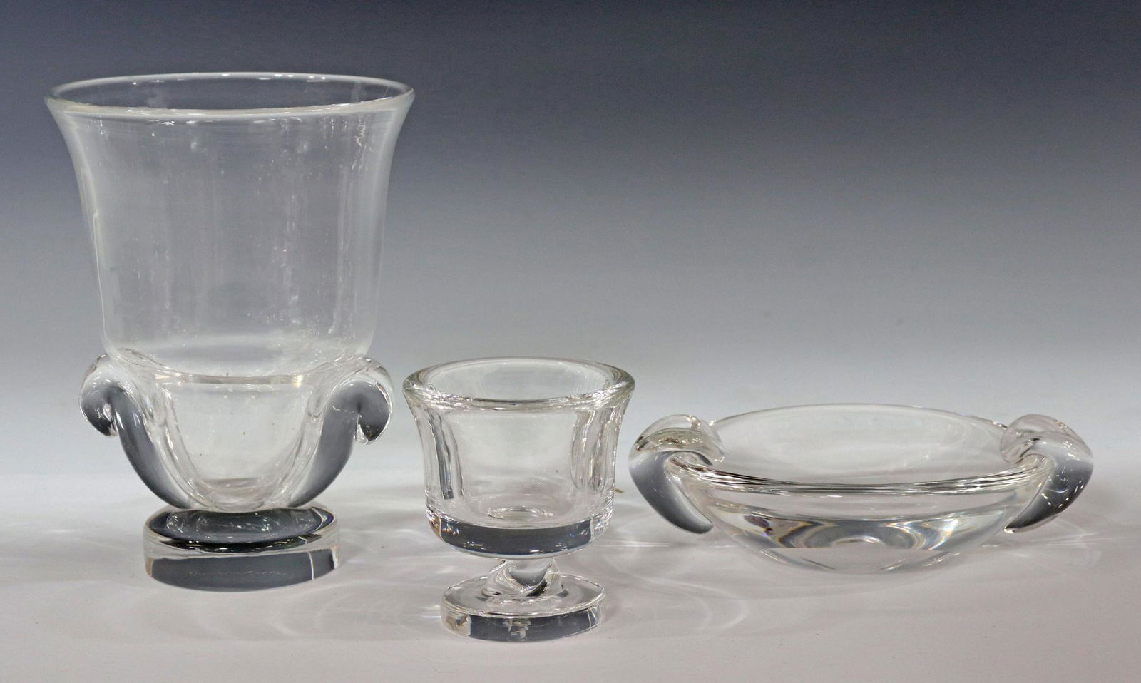 (3) STEUBEN ART GLASS VASE, CIGARETTE URN, ASHTRAY (1 of 5)