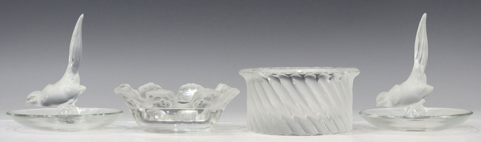 (4) LALIQUE FROSTED GLASS RING HOLDERS, ASHTRAYS (1 of 5)