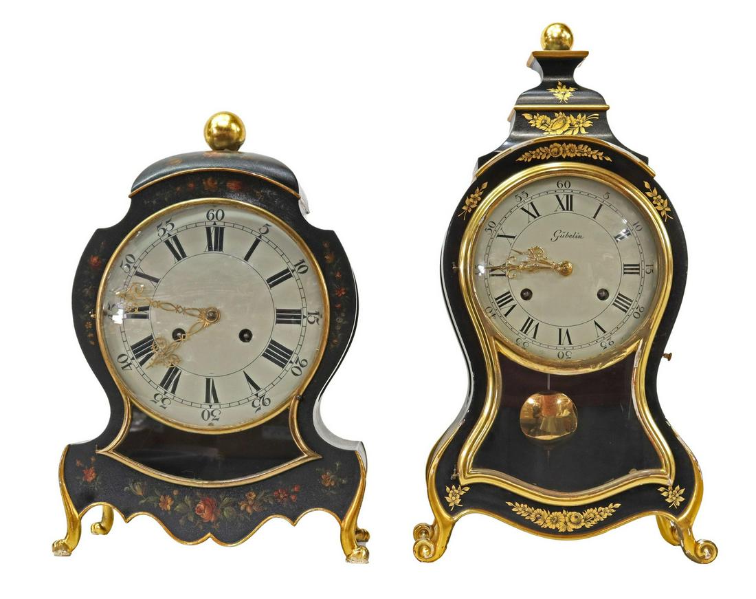 2) SWISS GUBELIN PARCEL GILT MANTEL CLOCKS (1 of 9)