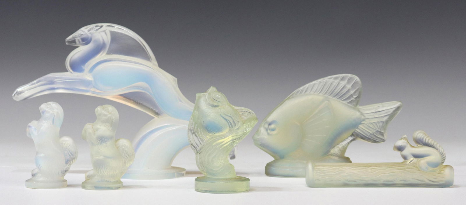 (6) FRENCH SABINO OPALESCENT ART GLASS FIGURES (1 of 7)