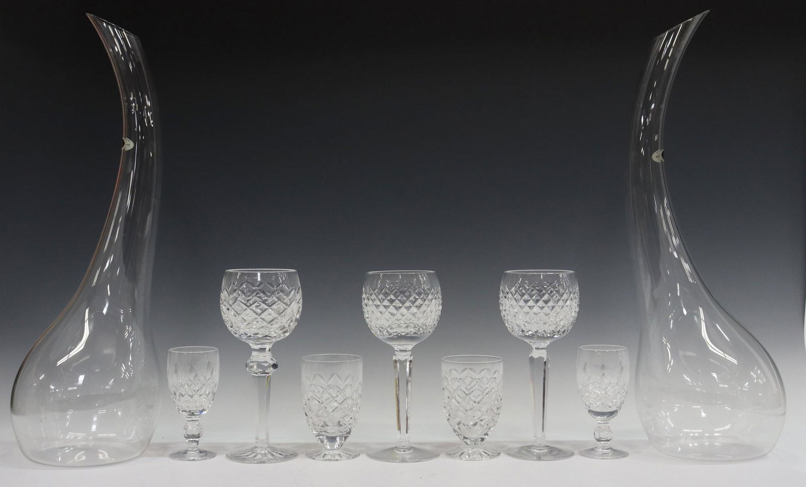 9) WATERFORD & RIEDEL CRYSTAL STEMWARE & DECANTERS (1 of 3)