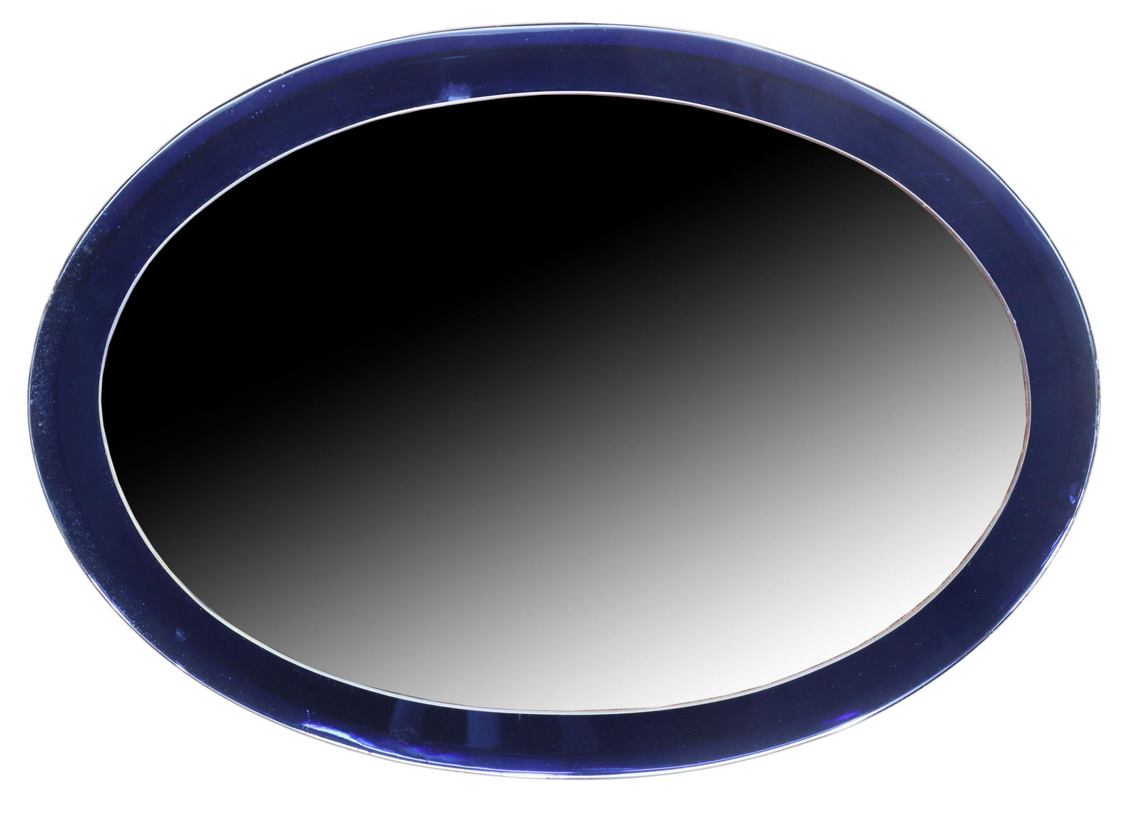 ITALIAN MID-CENTURY MODERN OVAL GLASS WALL MIRROR (1 of 3)