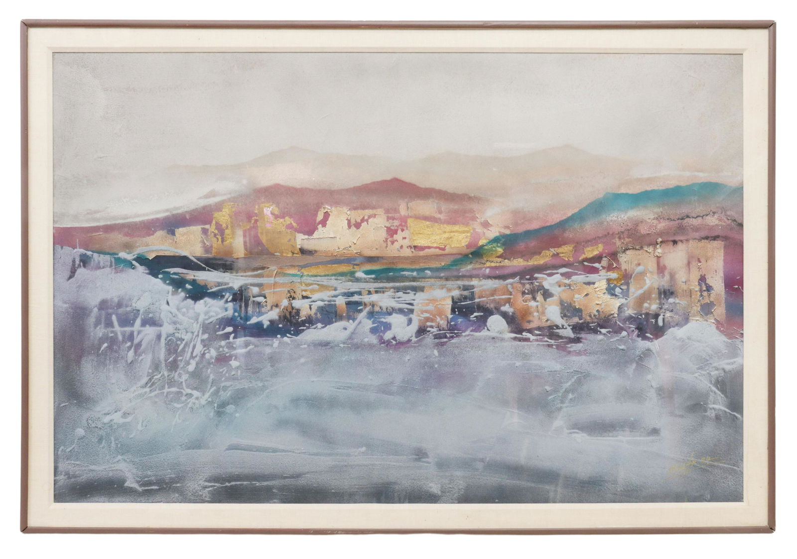 ALBERT MILLAR MODERNIST MIXED MEDIA, 38" X 58" (1 of 4)