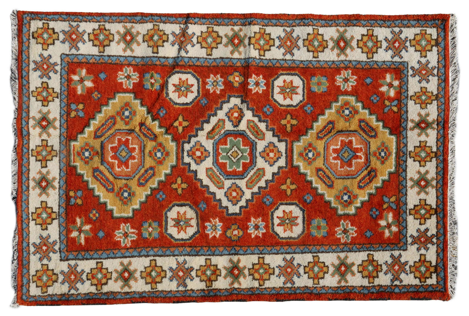 HAND-TIED PERSIAN KAZAK RUG, 6' X 4' (1 of 3)