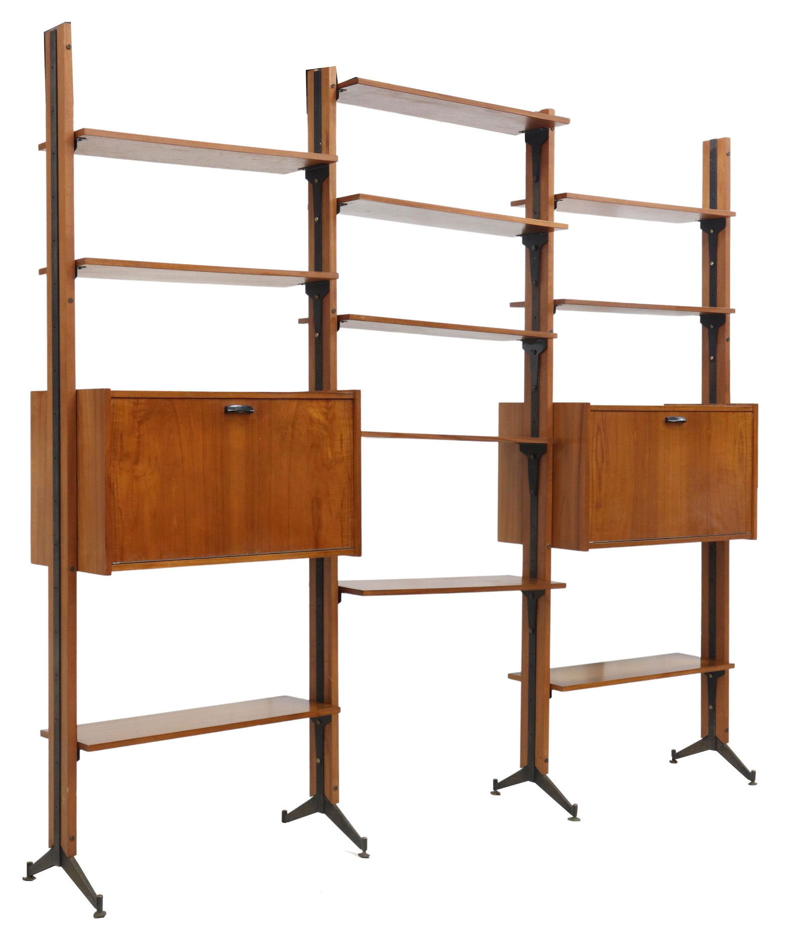 ITALIAN MID-CENTURY MODERN TEAK MODULAR WALL UNIT (1 of 3)