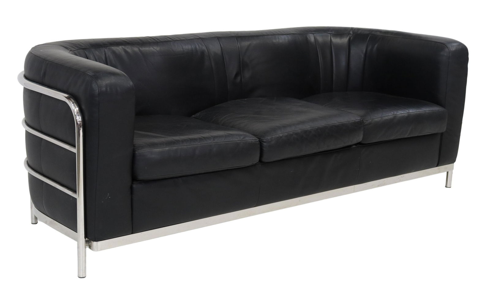 ITALIAN MODERN LOMAZZI 'ONDA' BLACK LEATHER SOFA (1 of 3)