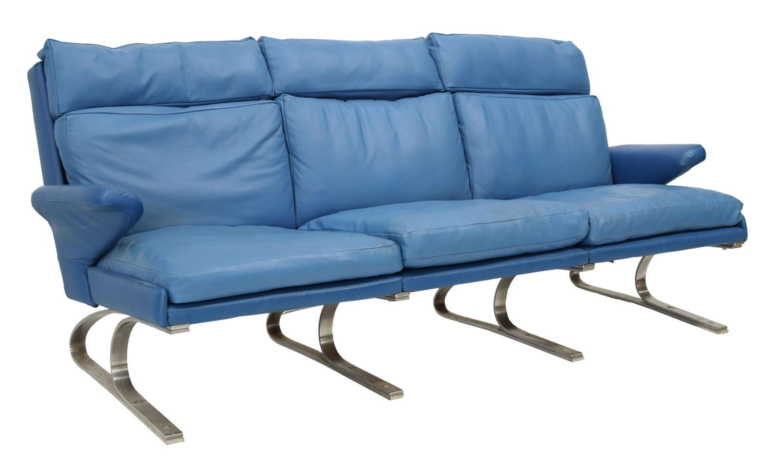 GERMAN MID-CENTURY MODERN LEATHER SWING SOFA (1 of 3)