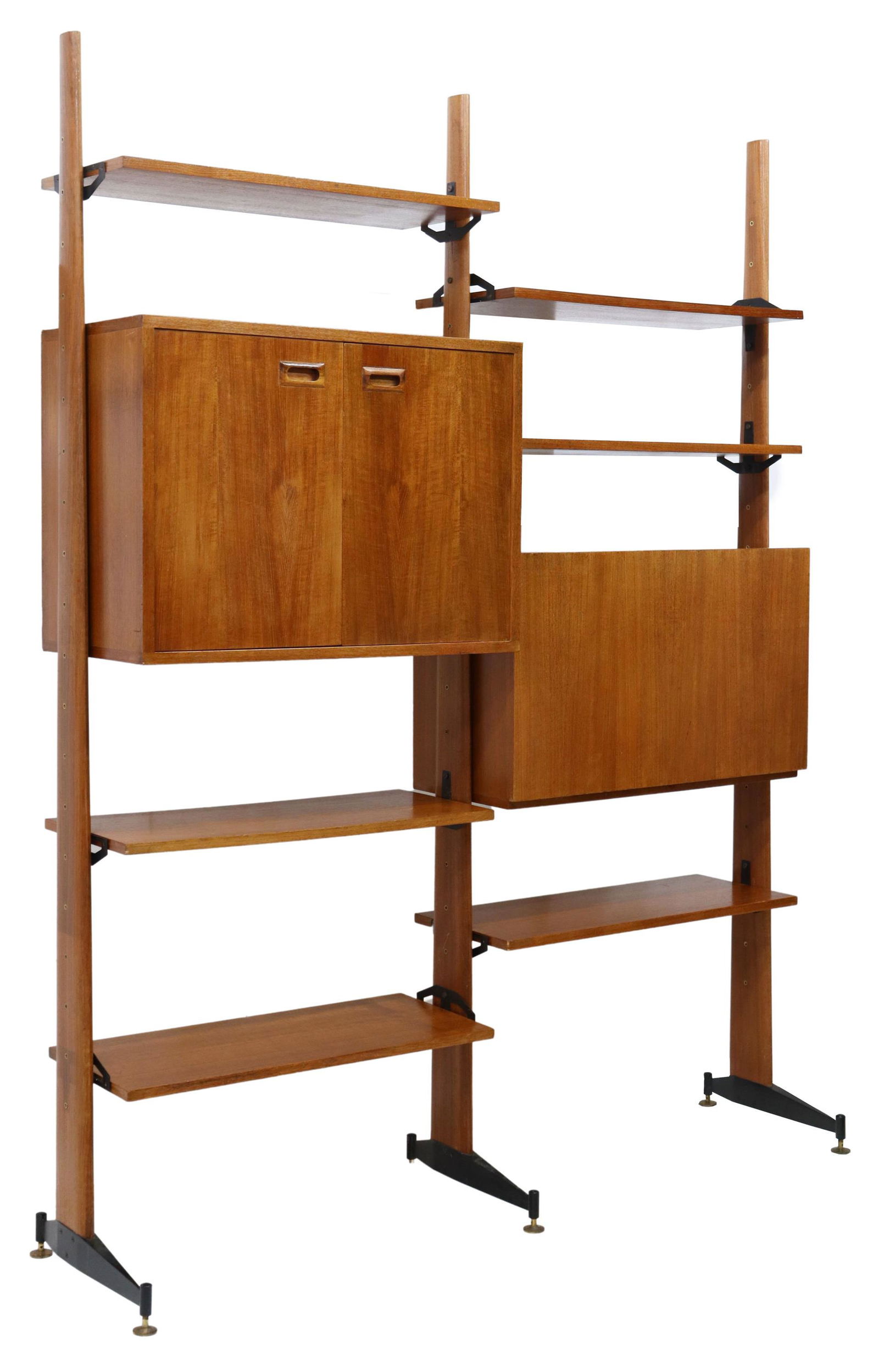 ITALIAN MID-CENTURY MODERN TEAK MODULAR WALL UNIT (1 of 3)