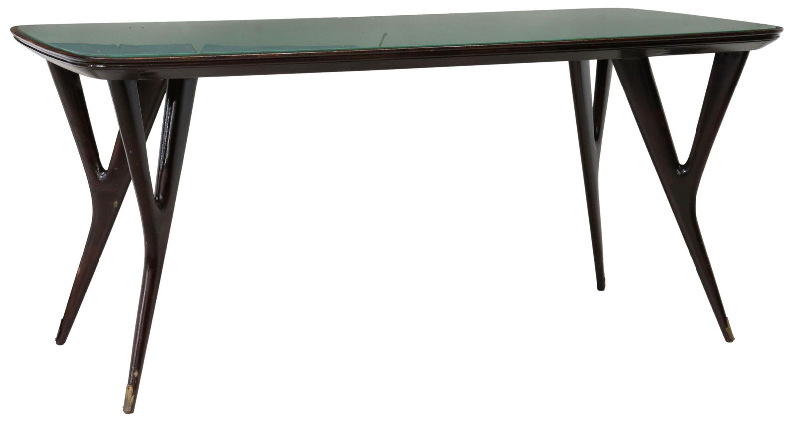 ITALIAN MID-CENTURY MODERN GLASS-TOP DINING TABLE (1 of 4)