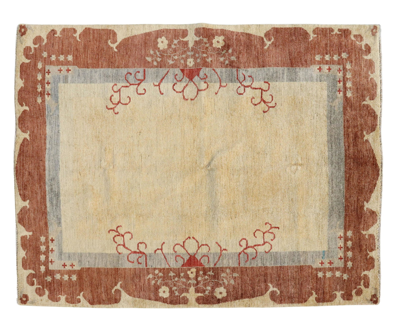 HAND-TIED PAKISTANI KHOTAN RUG, 5'9, 7'4": Hand-tied Pakistani Khotan rug, approx 5'9"l, 7'4"w Start Price: $450.00