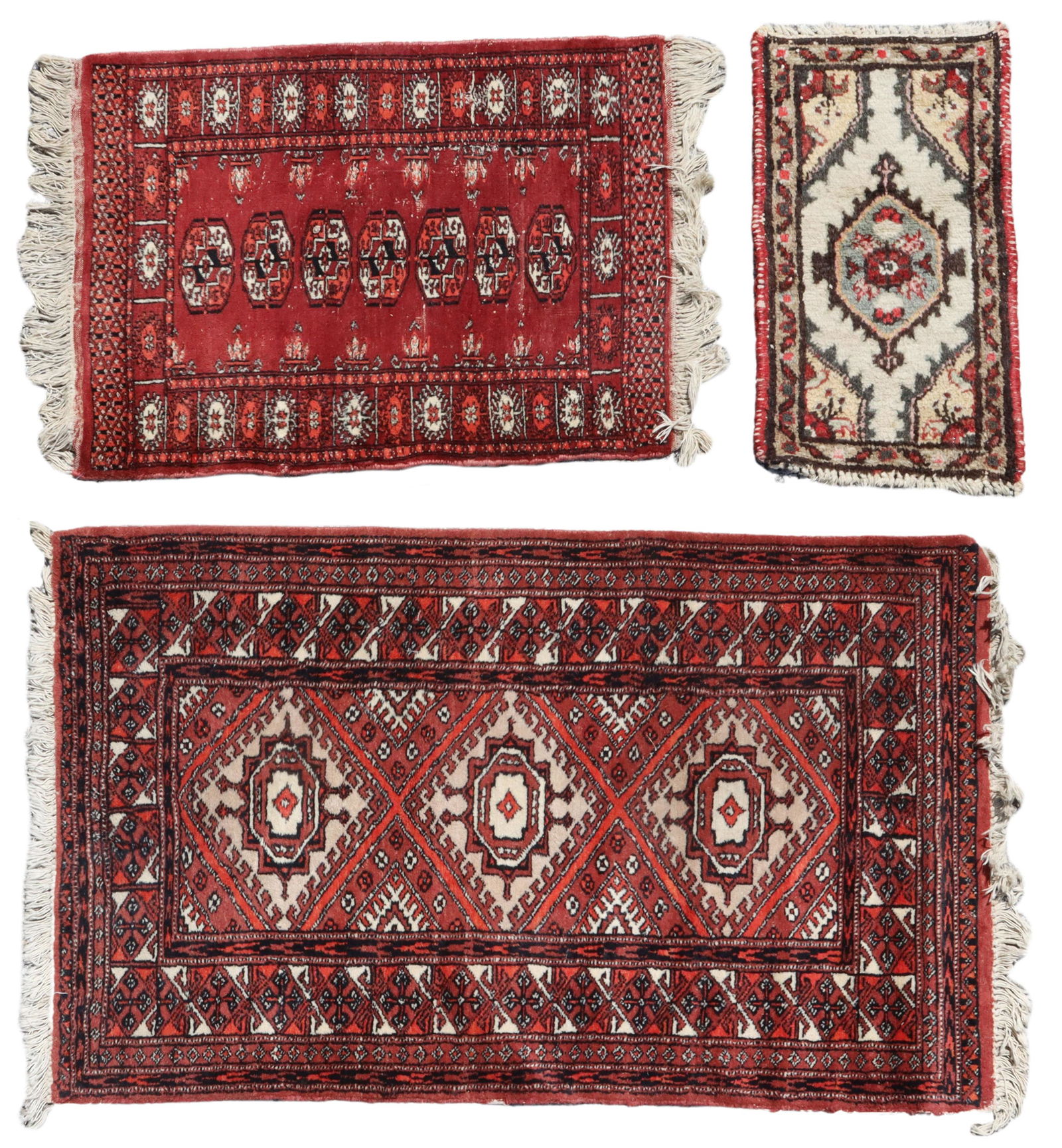 3) HAND-TIED WOOL PAKISTANI BOKHARA & HAMADAN RUGS (1 of 9)