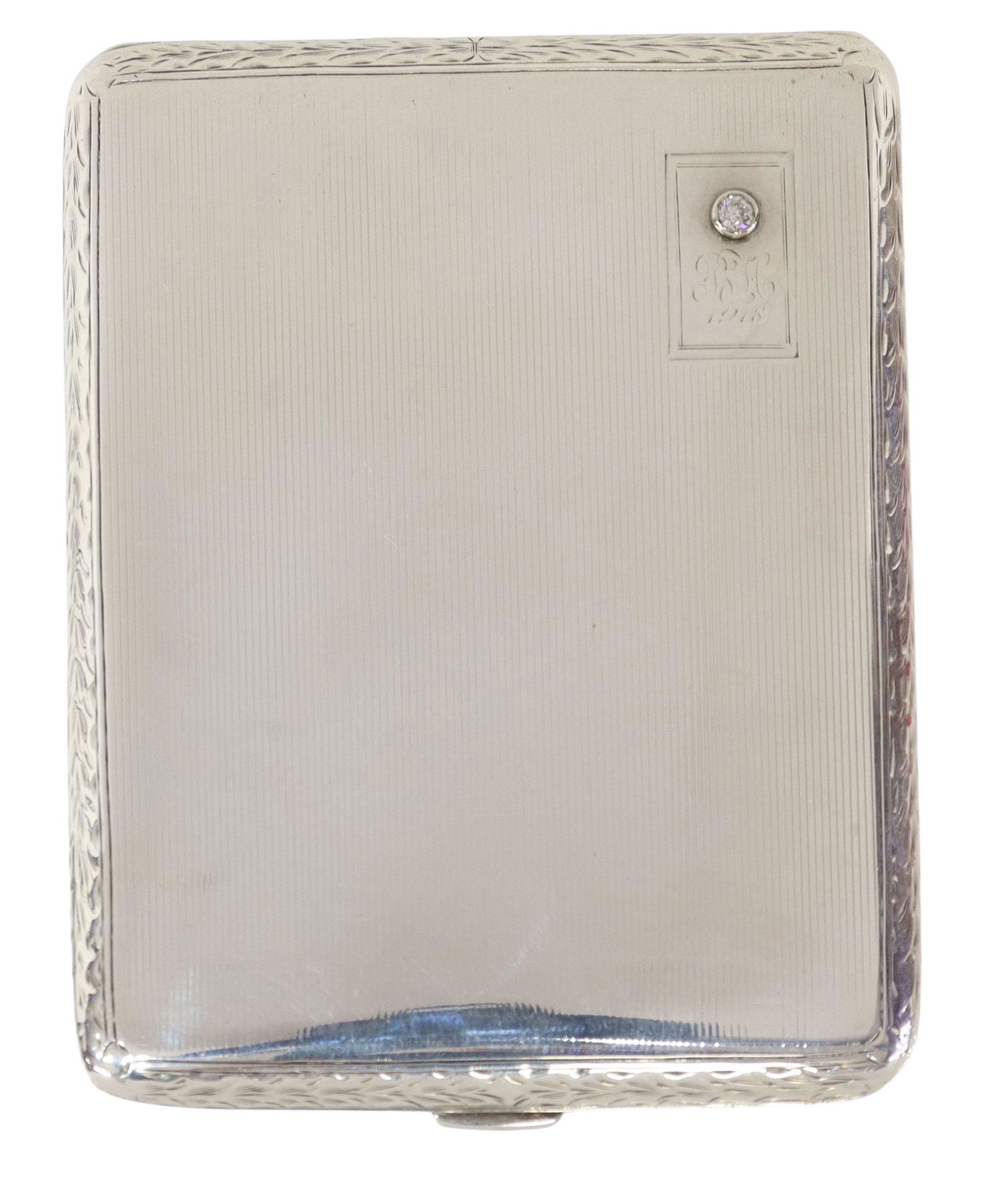 ART DECO DIAMOND-SET STERLING CIGARETTE CASE (1 of 5)