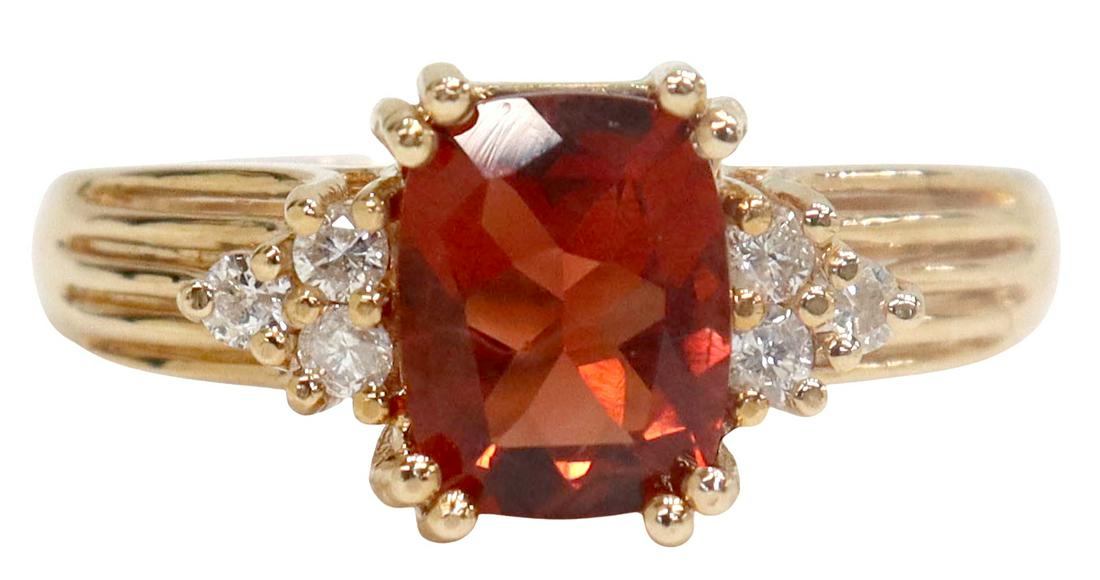 ESTATE 14KT YELLOW GOLD, DIAMOND & GEMSTONE RING (1 of 5)