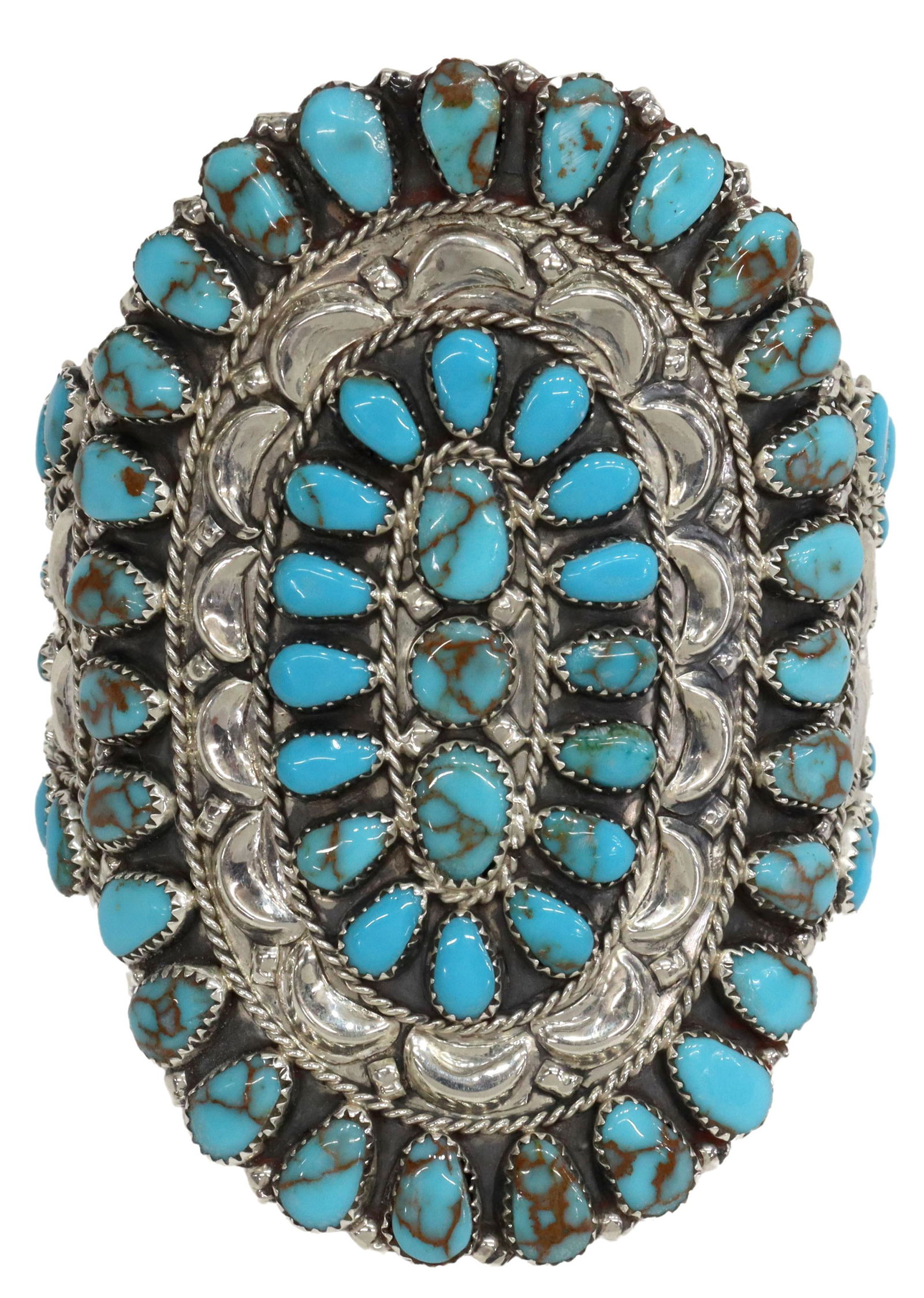 DANNY WAUNEKA NAVAJO STERLING & TURQUOISE CUFF (1 of 5)
