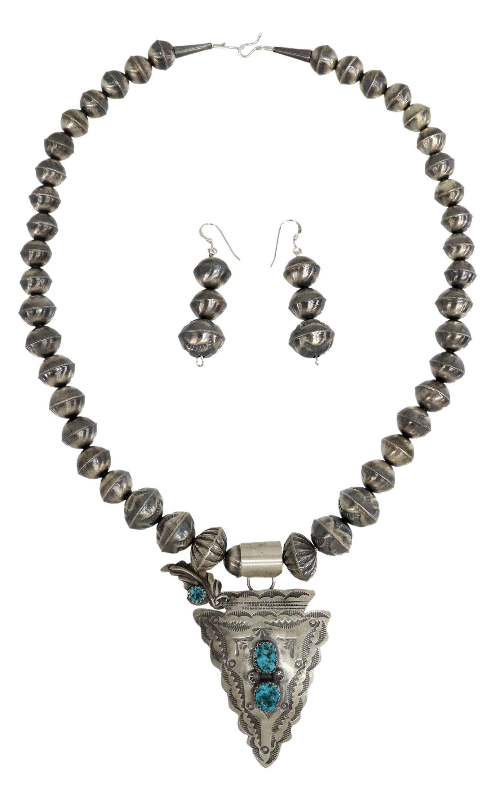 2) T. YAZZIE ARROWHEAD PENDANT NECKLACE & EARRINGS (1 of 5)