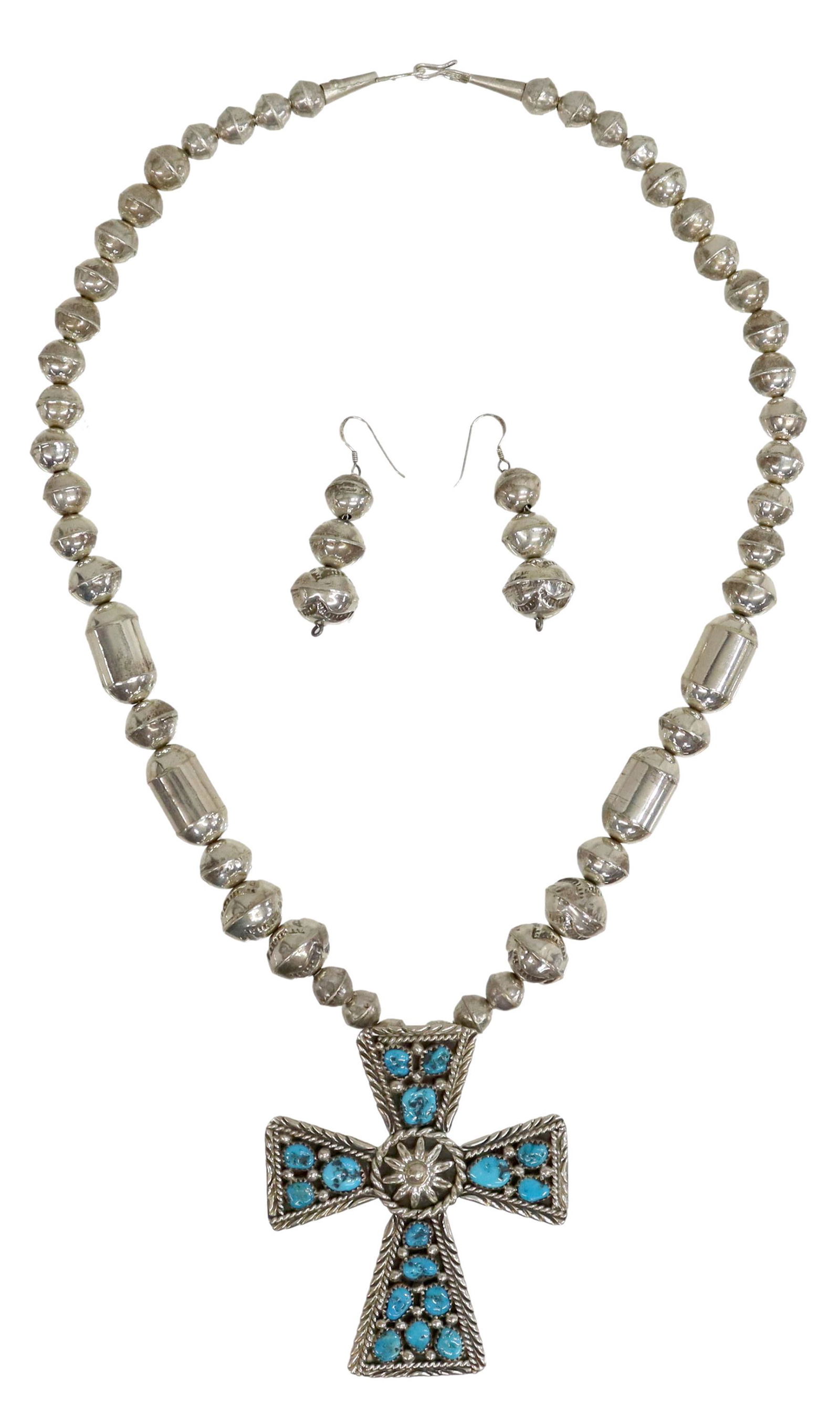 (2) SOUTHWEST CROSS PENDANT NECKLACE & EARRINGS (1 of 5)