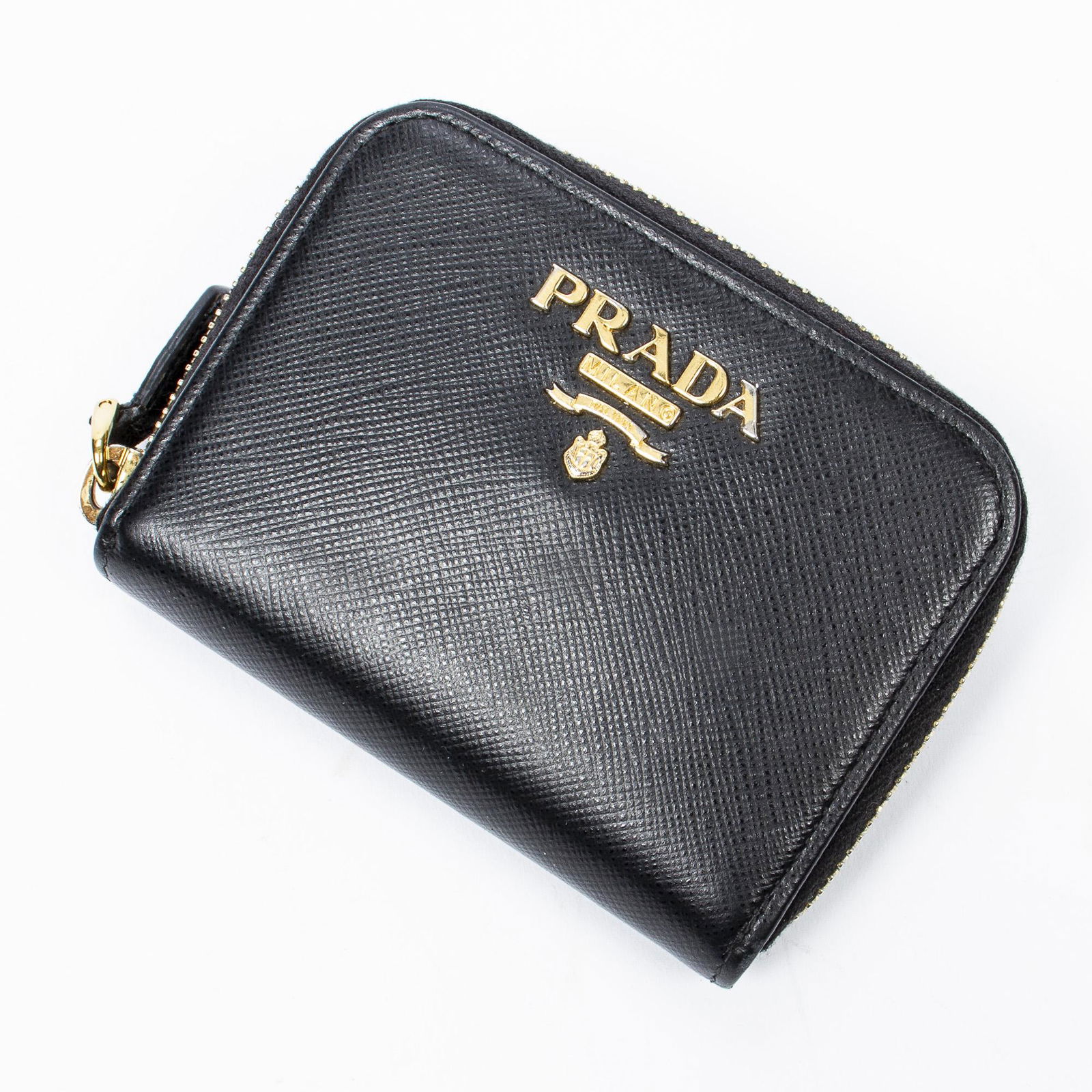 PRADA SMALL BLACK SAFFIANO LEATHER WALLET (1 of 3)